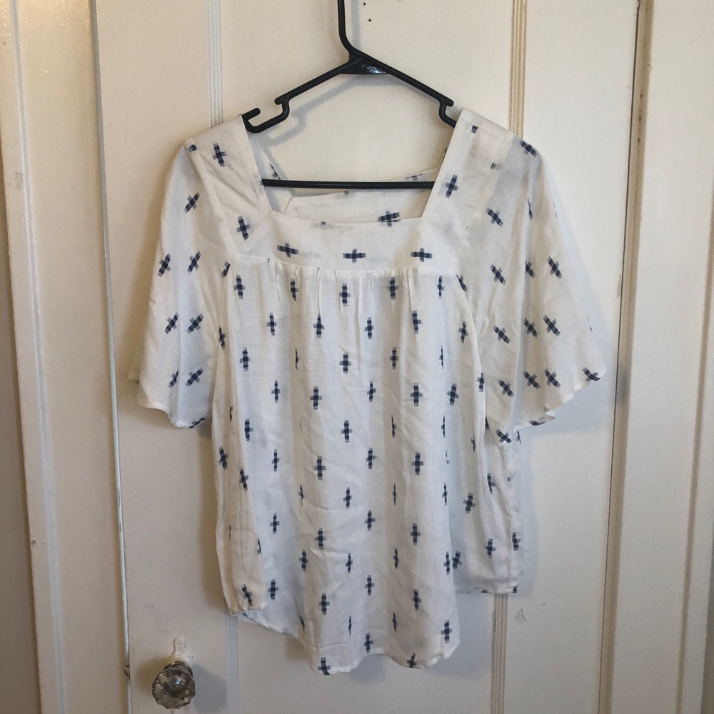 Square neck peasant top